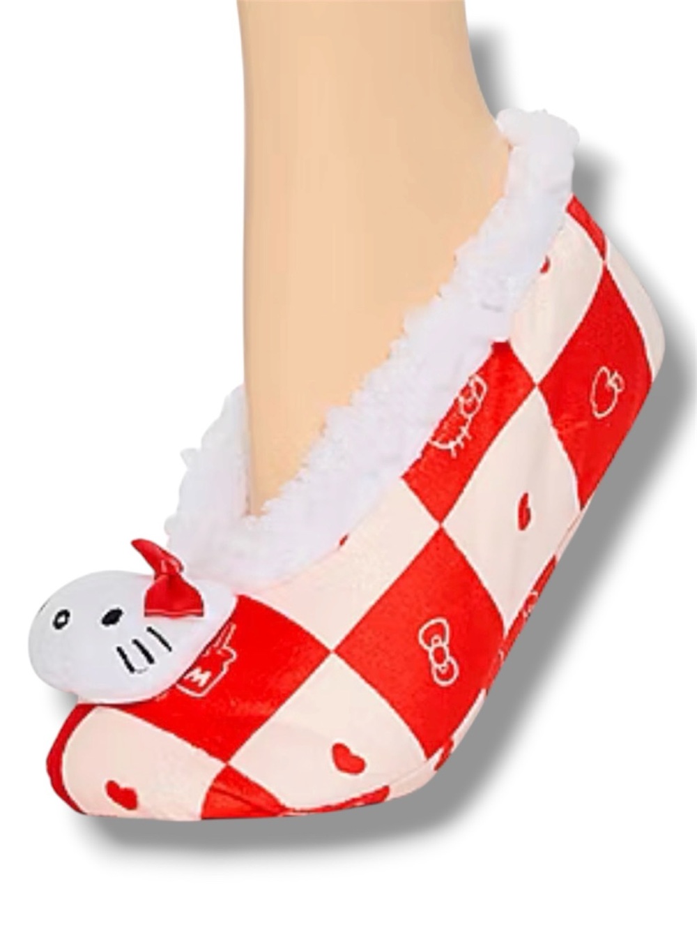 Hello Kitty Plush Slip-On Slippers - Kids Size 8 - 13 - NWT - Picture 5 of 6